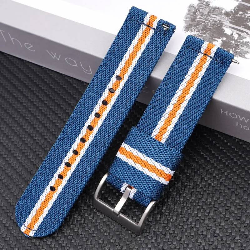 Gewebtes Nylon-Uhrenarmband, 18 mm, 20 mm, 22 mm, 24 mm, Schnellverschluss, für Herren und Damen, Stoff, Ersatzband für Tudor für Seiko
