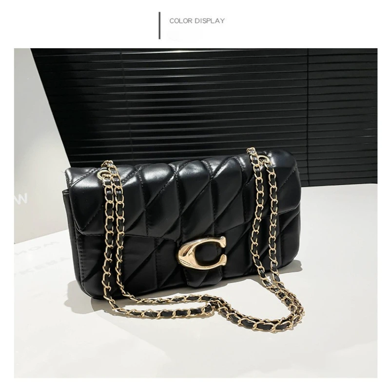 Sac à bandoulière brodé losanges transfrontalier, sac messager à chaîne, sac sous le bras classique et tendance, petit sac de haute qualité pour femme