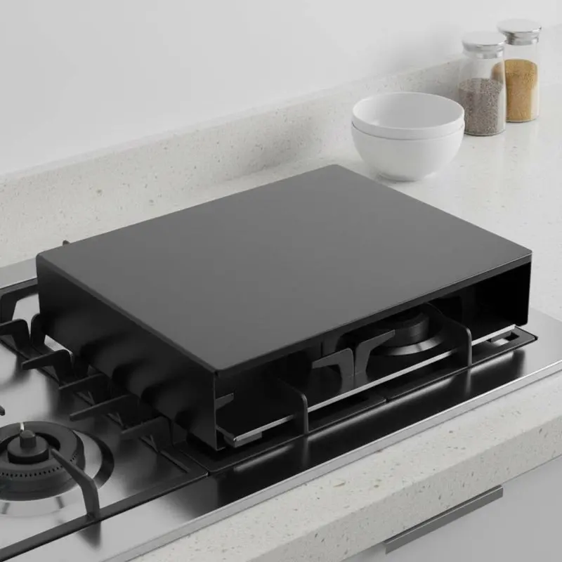 Stainless Steel Cooktop Top Cover Versatile Stainless Steel Cooktop Shelf Gas Range Cover Additional Work Surface for Apartments