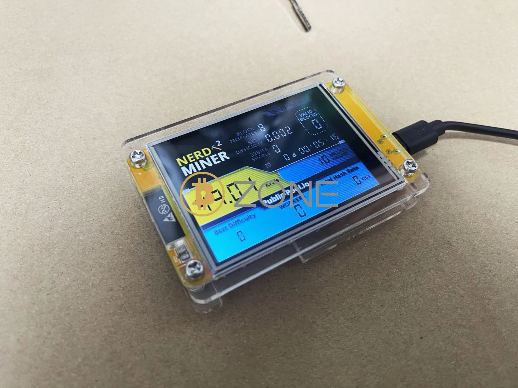 Imagem -04 - Smart Display Bitcoin Miner Crypto Solo Loteria Nerd Miner v2 Esp322432s028r Hashrate 49km s 2.8