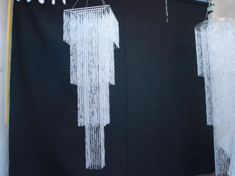Wedding decoration acrylic connecting beads square four-tier chandelier