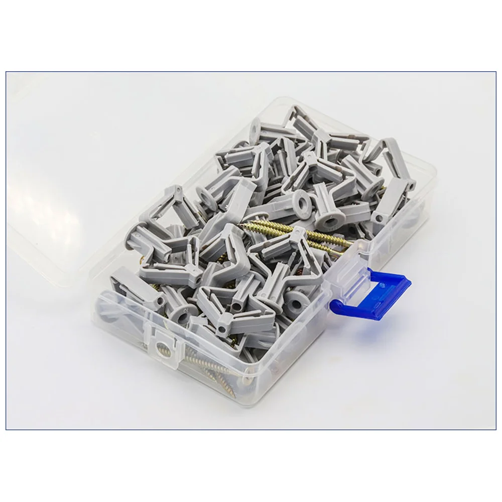 60Pcs Plastic Drywall Anchor M8X50Mm Wall Anchor Plug with M3.5 Self Tapping Screw Butterfly Anchor for Plasterboard