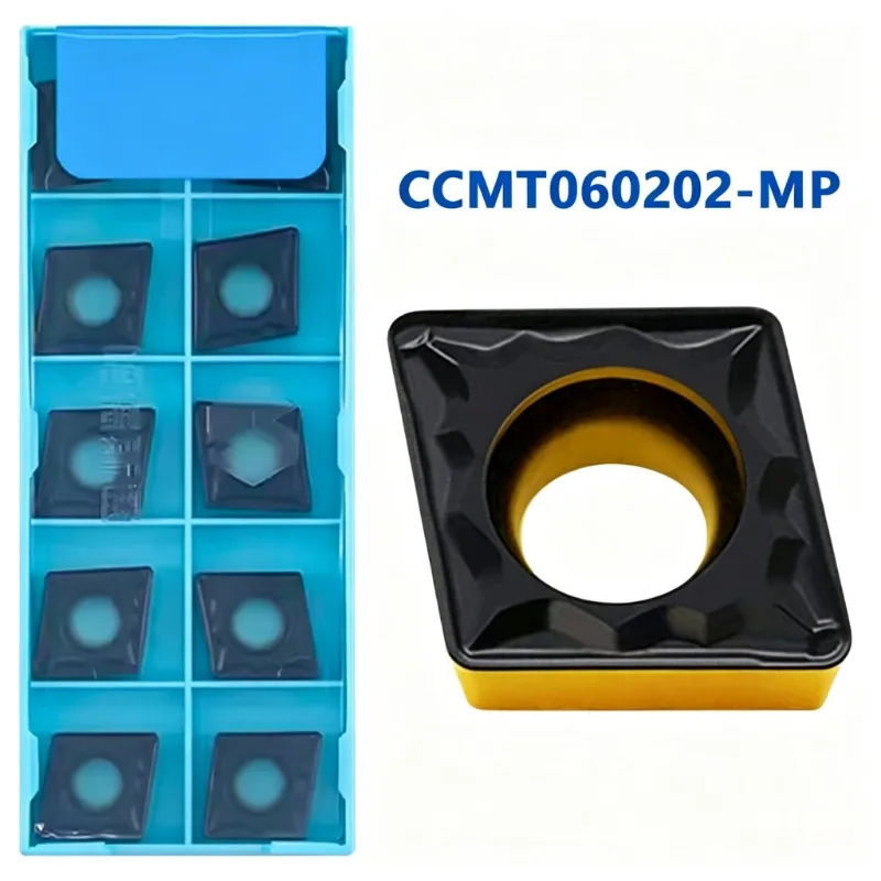 10 pièces CCMT060204 CCMT060208 CCMT09T3 CCMT120404 CCMT120408 MP HS8125 plaquettes de tournage en carbure pour l'usinage de finition de l'acier, outils CNC