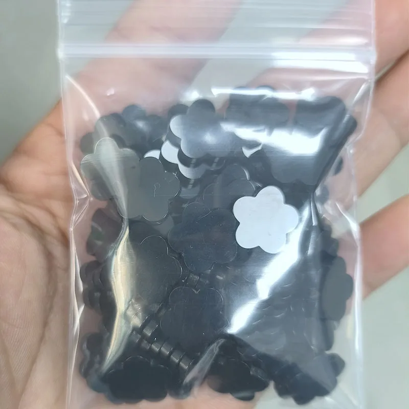 100PCS Five leaf Flower Shape Natural Black Agate Gemstones For jewelry Accessories