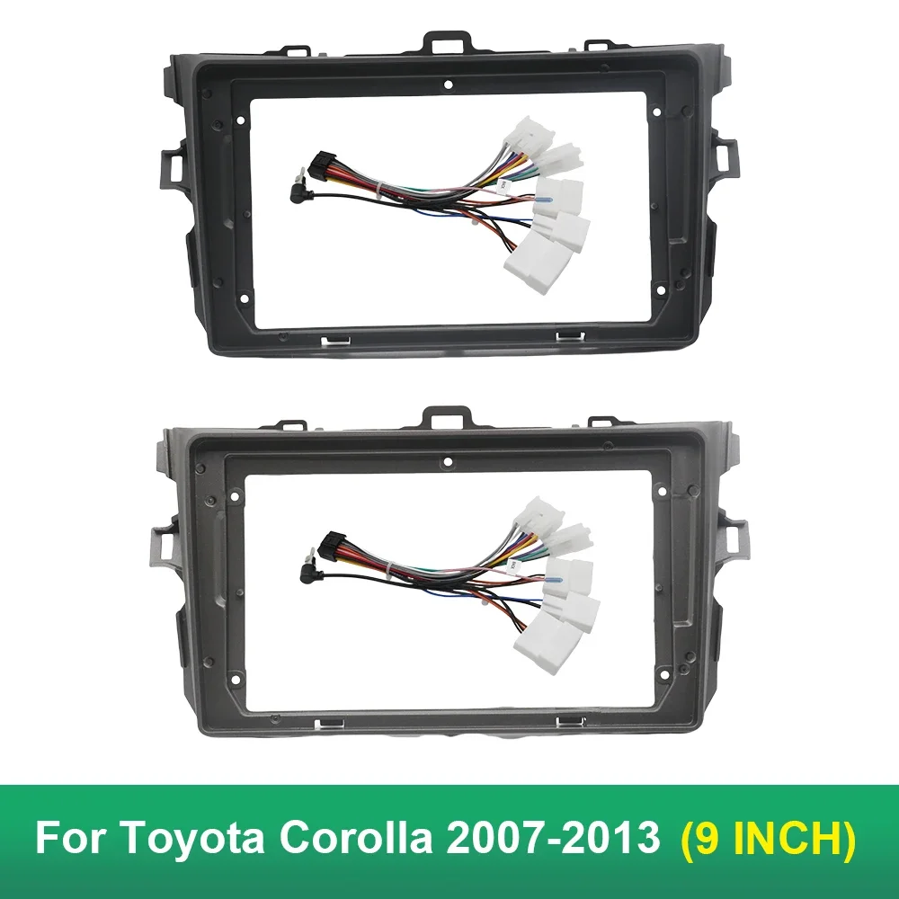 

9 Inch Car Fascia For Toyota Corolla 2007-2013 Radio Android MP5 Player Casing Frame 2 Din Head Unit Stereo Dashboard Cover Trim