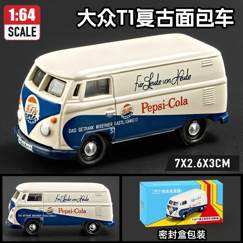 1:64 Volkswagen T1 T1 Retro Van Diecast Statisches Automodell Spielzeugsammlung Ausstellungsstück Geschenk