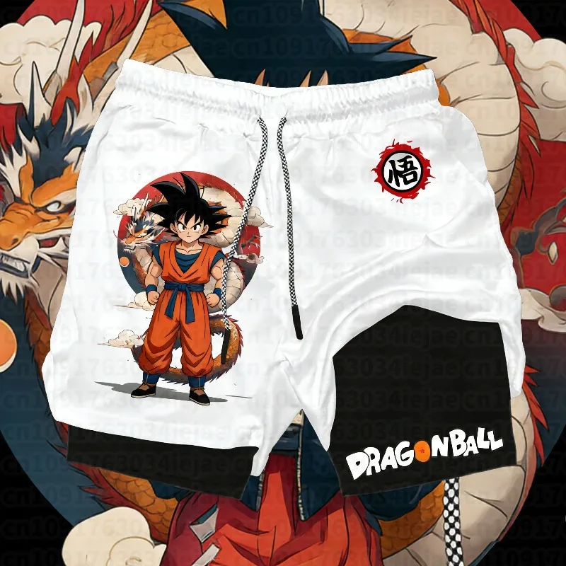 Dragon Ball Anime GOKU Peripheral Printed Double Layer Shorts 2026 Latest Spring and Summer Sports Men's Loose Breathable Pants