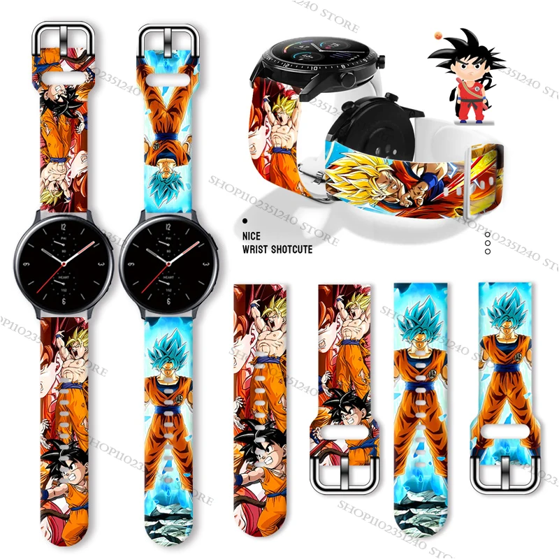 

Dragon Ball Saiyan Series prints Strap For Huawei watch 2Pro GT/GT2 Samsung galaxy/active2/gear sport/s3 Sz FB-Versa23 Watchband