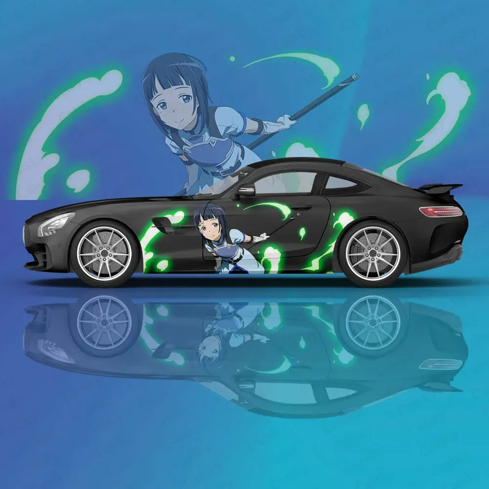 Sword Art Online Anime Girl Car Sticker Decal Hood Door Body Vinyl Sticker Graphic Wrap New Car Sticker Decoration Accessories