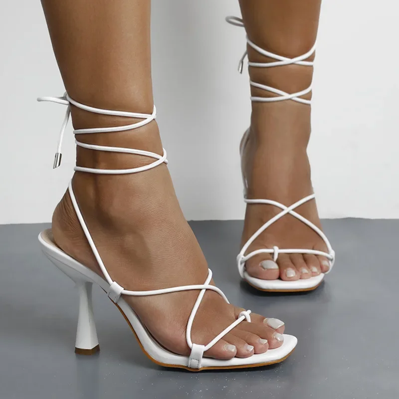 High Heels women 2021 Fashion Sexy Woman Pumps White Black Gladiator Sandals Wedding Party Shoes on Heels Big Size 35-43