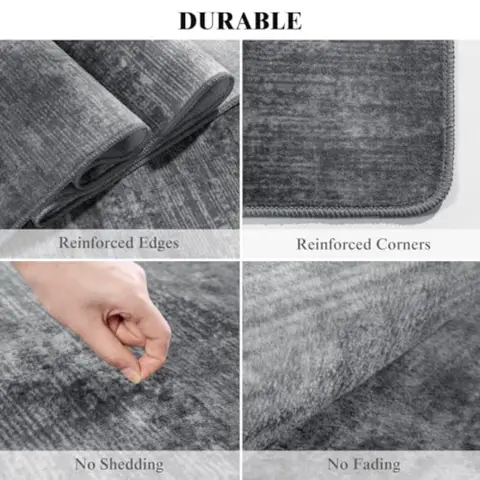 Tvättbar 8x10 matta för vardagsrum och sovrum, fläckavvisande med halkfri baksida, ultratunn, hållbar, vintagestil, bohemisk stil 12 best sales boho matta - №2