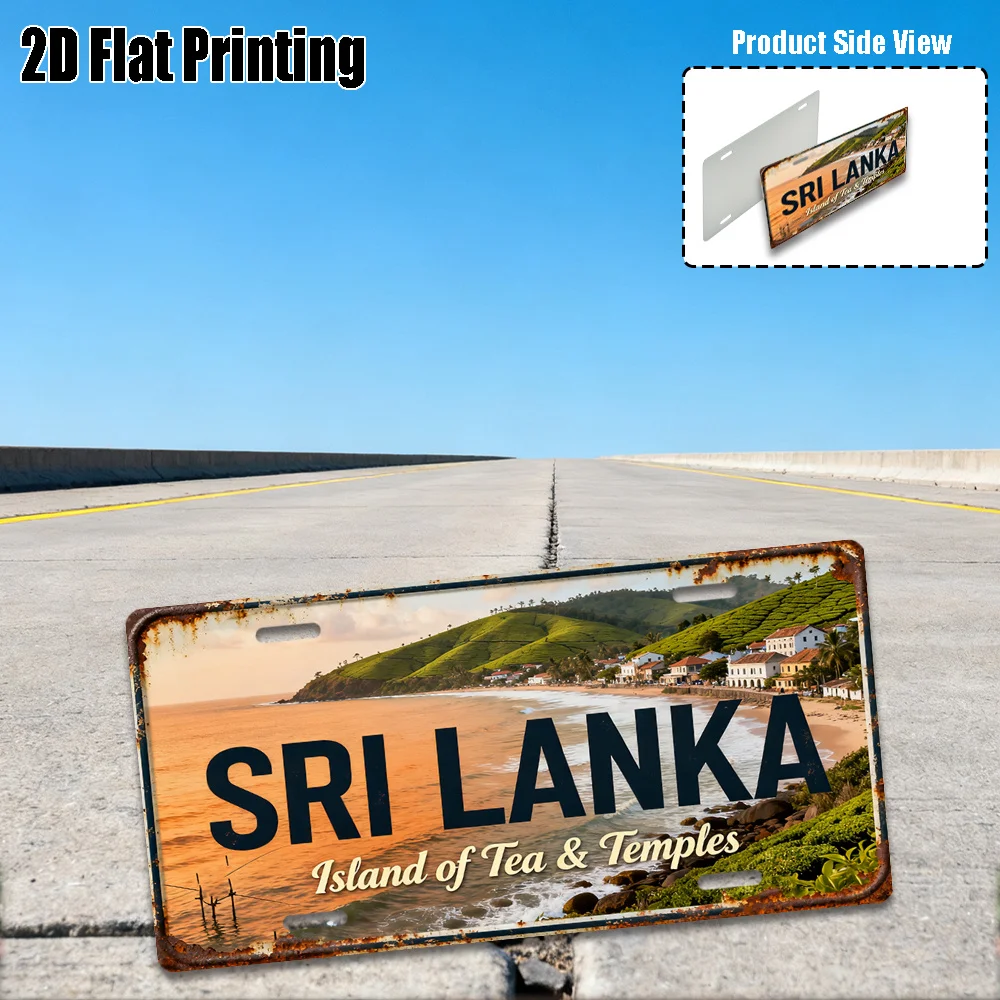 2D Flat - [Enable ] 2D Flat, 2D Plane - 1 Sri Lanka Themed Retro Sign | Retro Sign, for Decoration Solely, Yard Sign And Wall Ar