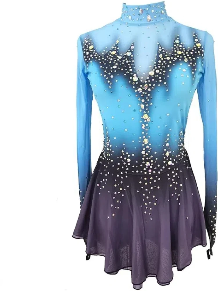 

Custom Girl Figure Skating/Baton Twirling/Spinning Costumes Adult Child Girl Performance Dresses Performance Skating Costumes