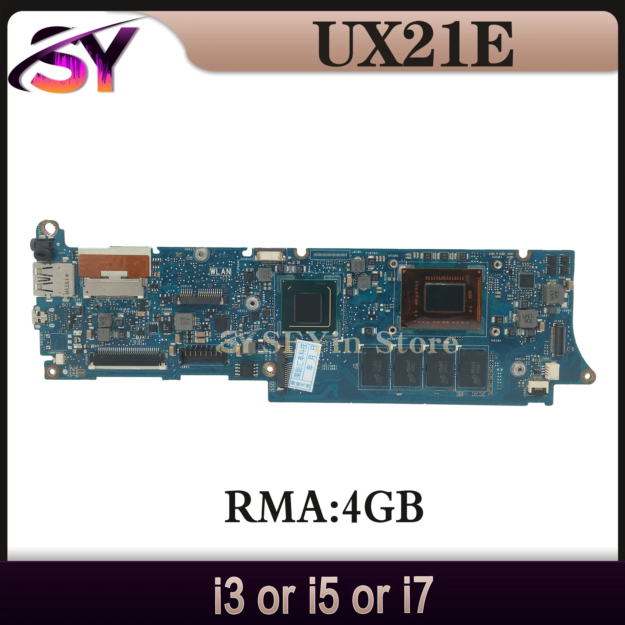 UX21 Mainboard For ASUS Zenbook UX21E Laptop Motherboard I3 I5 I7 2th Gen 4GB/RAM Notebook MAIN BOARD