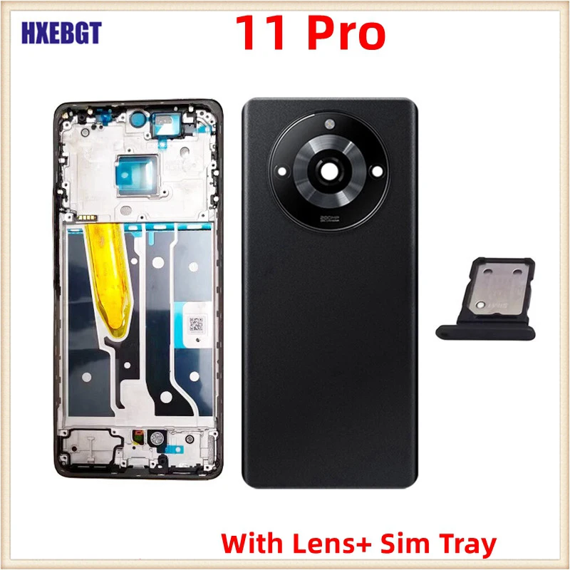 For Realme 11 Pro , 11 Pro Plus Full Housing Back Lid Housing Door + LCD Front Frame + Sim Tray With Camera Lens