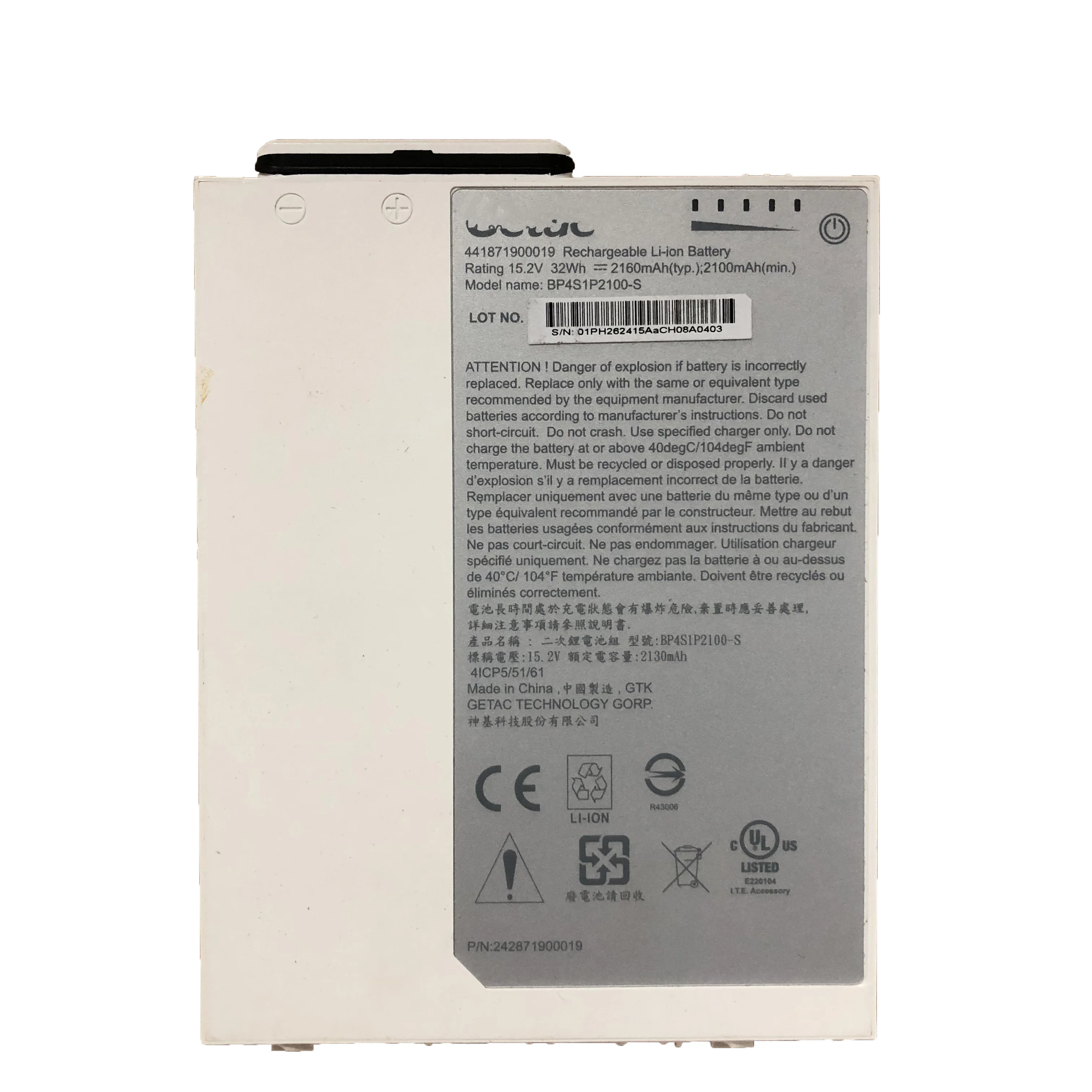 Imagem -03 - Original Novo Bp4s2p2900-p Bateria do Portátil para Getac Rx10 Áspero Tablet pc 441871900001 4418719000 15.2v 32wh 2160mah Bp4s1p2100-s