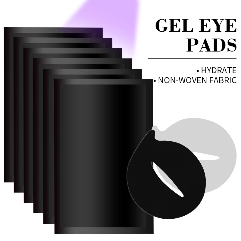 JOMAY negro 50 pares de almohadillas para pestañas parche de Gel pestañas de injerto debajo de los ojos parches para extensión de pestañas aplicación de pegatinas UV