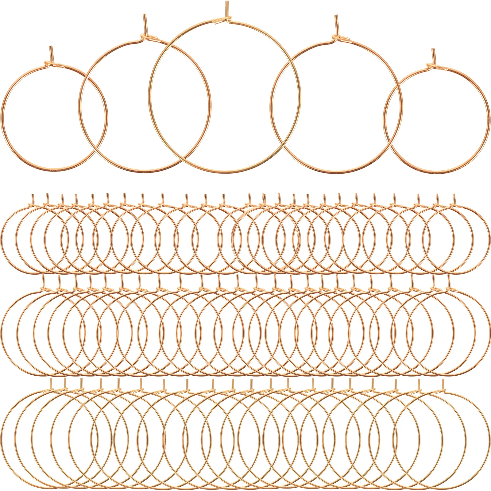 

150pcs Earring Components Diy Metal Hoops Mixed Sizes For Jewelry Making Supplies Craft Beading Charms Round Pendant Frames