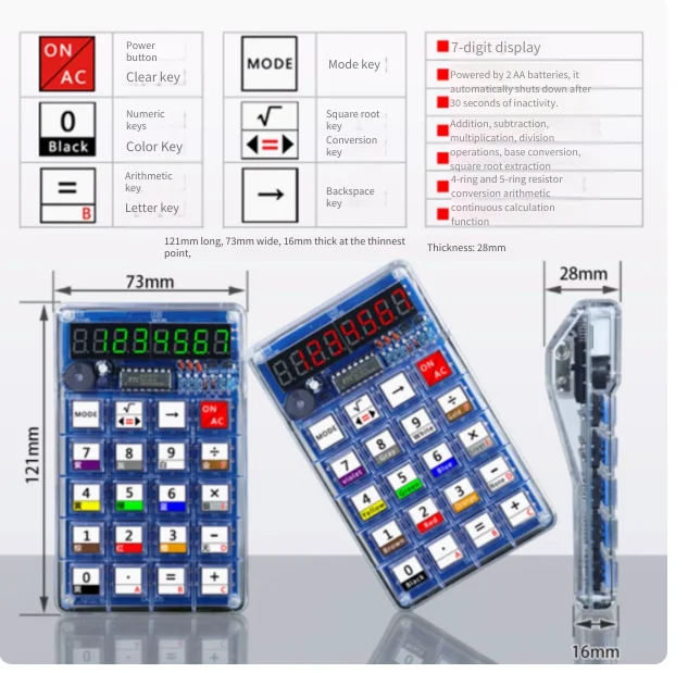 مجموعة أدوات صنع الآلة الحاسبة الإلكترونية التي يمكنك صنعها بنفسك أجزاء 51 شريحة واحدة للحواسيب الصغيرة ممارسة اللحام ذاتية الصنع LED أنبوب رقمي للكمبيوتر #2