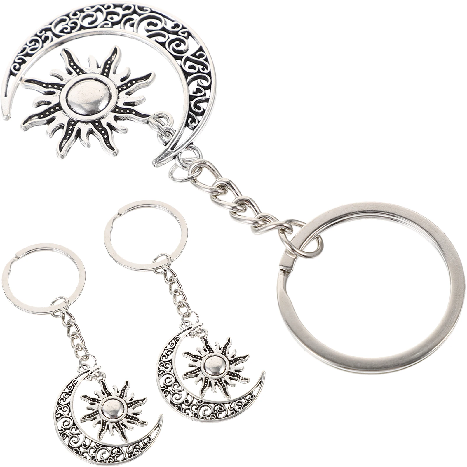 

3 Pcs Moon Shaped Keychains Sun Retro Keychain Decor Gifts Graduation Party Bags Hanging nament Backpack Accessory
