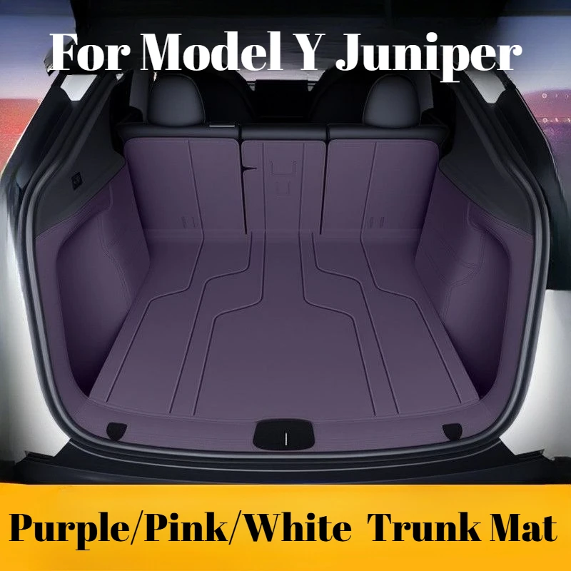 

For 2025 Tesla Model Y Juniper Y+ Car Trunk Mat Cargo Area Protection Pad Car Interior Modification Accessory Pink Purple White