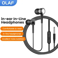 Olaf 3.5mm Wired Headphones In Ear Headset Wired Earphones with Microphone Stereo Earbuds Sports In-line Control For Phones