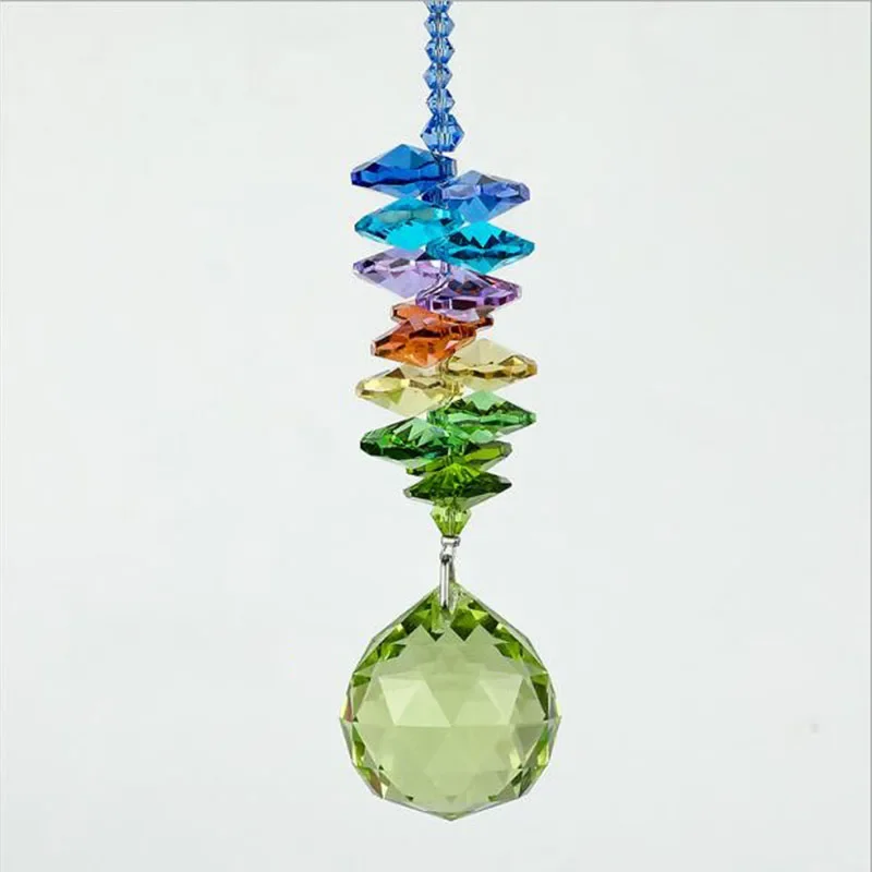 Crystal Prism Suncatcher 3cm Faceted Ball Chandelier Part Rainbow Maker Window Hanging Ornament Home Garden Wedding Decor Crafts