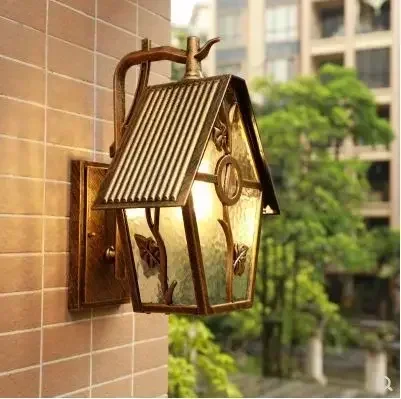 American balcony wall lamp villa terrace garden waterproof LED wall lamp European retro aisle outdoor courtyard wall lamp