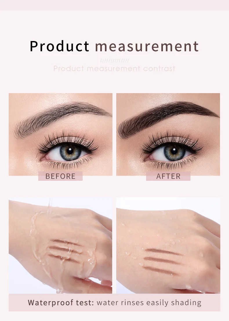 Pudaier rotation automatique double extrémité étanche longue durée crayon à sourcils maquillage café noir marron stylo à sourcils maquillage Miss femmes