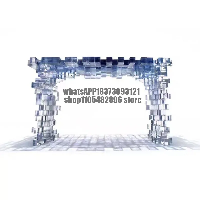 Italian light luxury acrylic entrance table household villa mansion simple artistic sense gradual change entrance table