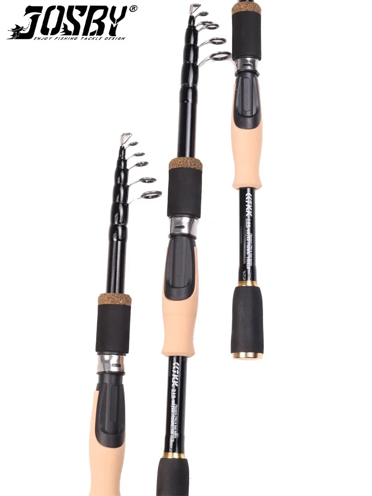 Josby เหยื่อล่อที่ทนทานเบ็ดตกปลา1.6m 1.8m 2.1M 2.4M คาร์บอนคันเบ็ดตกปลาน้ำเค็มน้ำจืด
