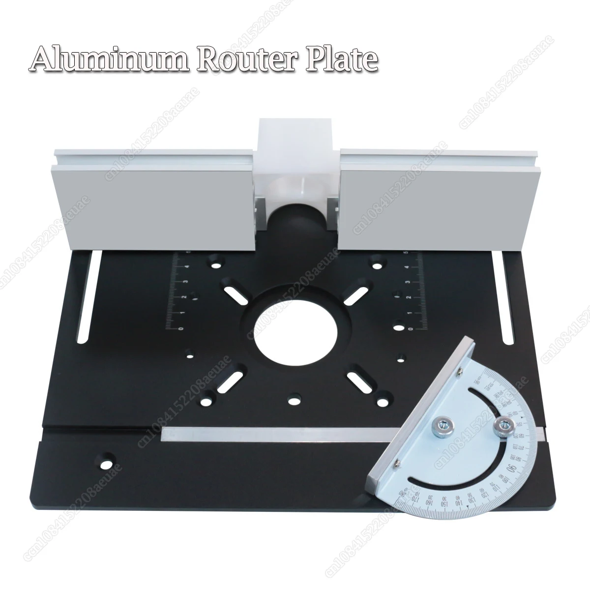 

Aluminum Router Plate W/ Sliding Fence and Miter Gauge for Wood Router Trimming Machine Working Benches DIY Tool Multifunctional