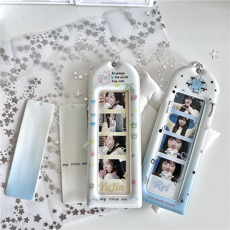 Butterfly Knot Cat Original Life Four-Panel PVC Card Holder Star Chasing Bookmark Card Wallet Photo Campus Card Storage Pendant