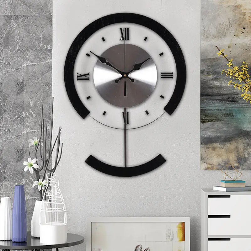 Modern Tempered Glass Wall Clock Fashion Living Room Clock Creativity Restaurant Bedroom Mute Watch Room Decoration Quartz Clock