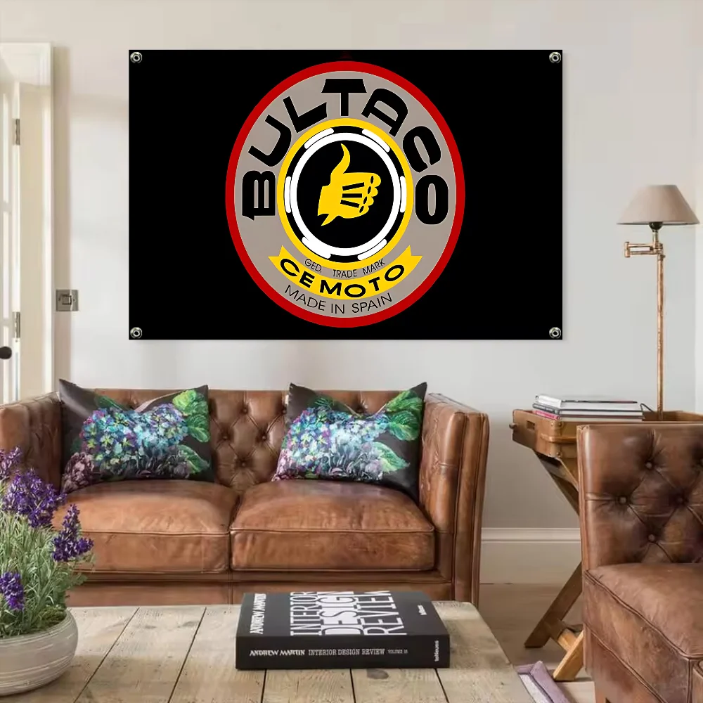 Bultacos Alpina للدراجات النارية جدار العلم المرآب أعلام مضحكة ولافتات ورشة عمل الديكور ديكور خارجي غرفة الجمالية حديقة السيارة #2