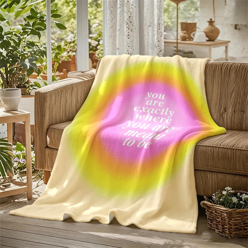 Gradient Angel Numbers Flannel Blanket Soft Warm Christmas Halloween Blanket for Lightweight Cozy Room Home Decor Gifts