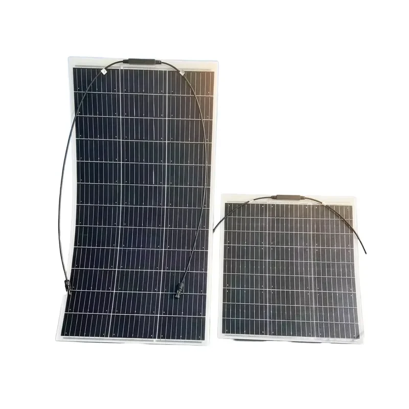 Wear Resistant 100W ETFE Flexible Solar Panel Semi Flexible Fiberglass Easy Peel and Stick Installation for Global Outdoor