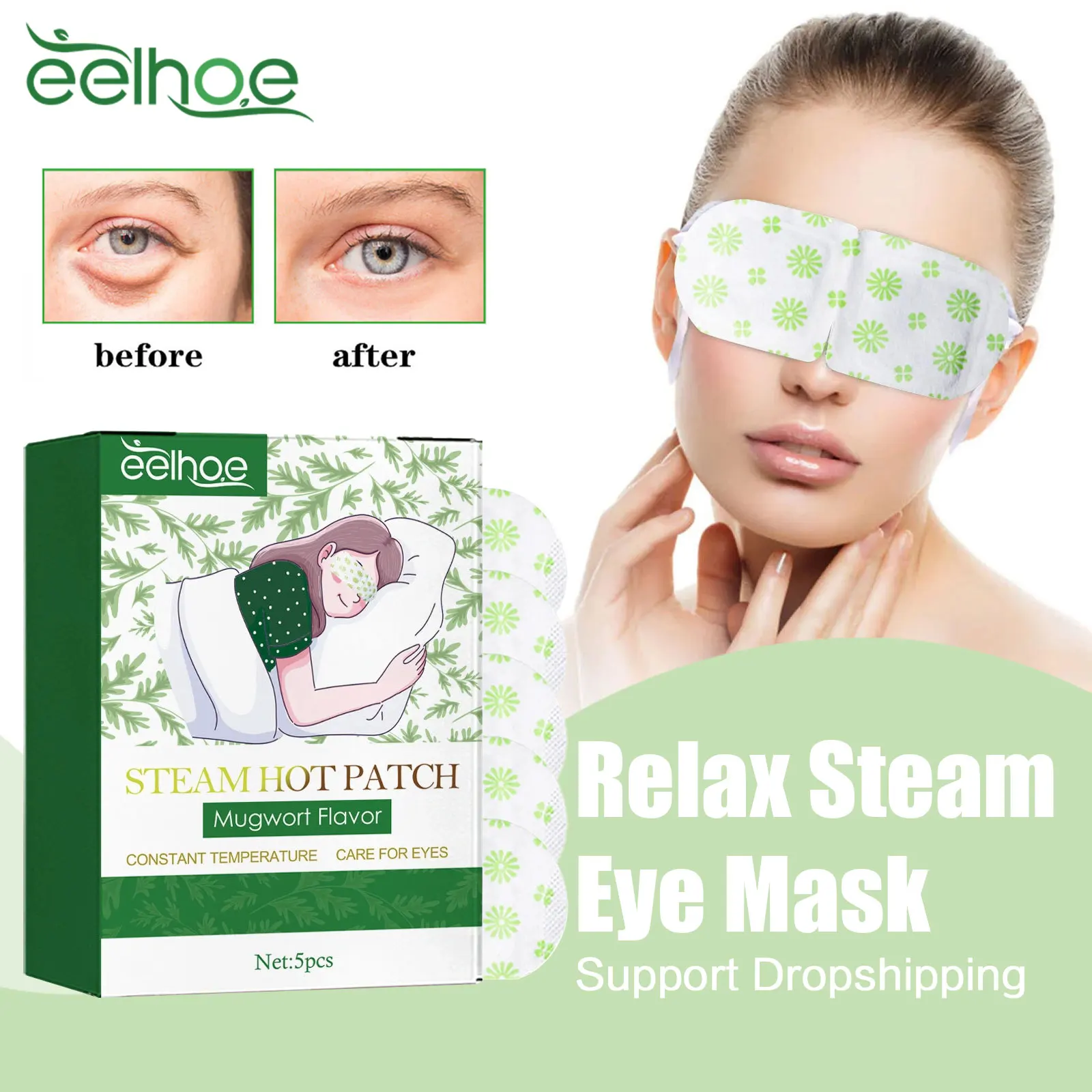 Steam Eye Mask Relieve Eyeball Discomfort Dry Itchy Soothing Fatigue Help Sleep Remove Dark Circles Relaxer Warm Steam Eye Patch