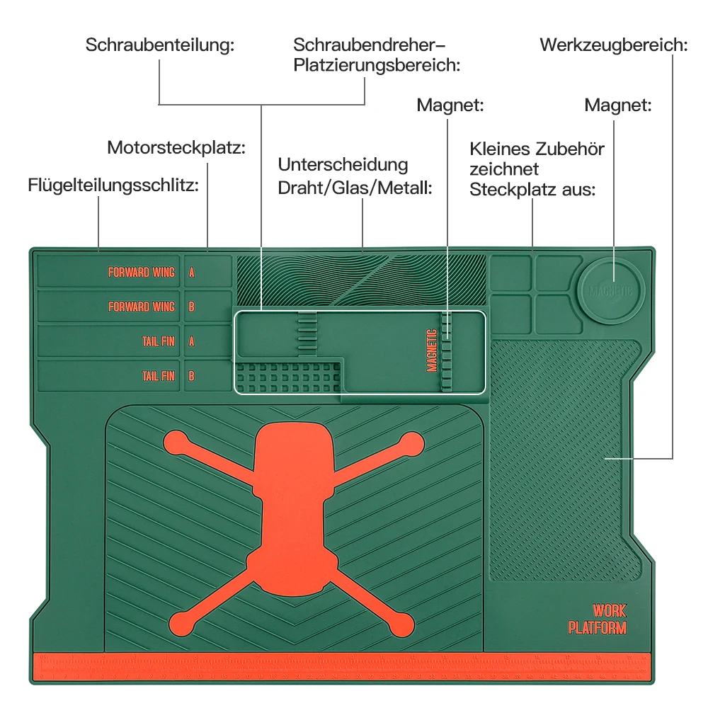 Drone Professional Maintenance Work Pad with Magnetic Insulation Heat-resistant Workbench Anti-scalding Mat for Soldering