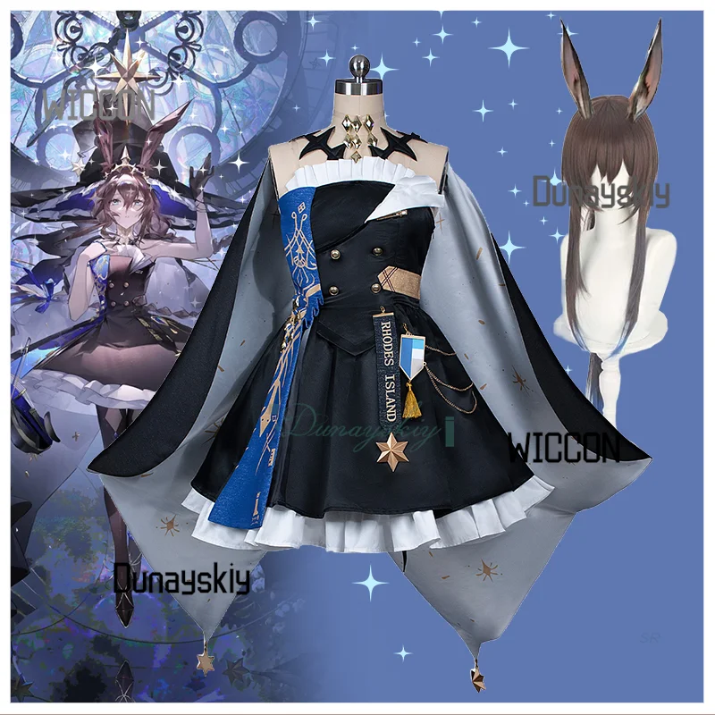 

Игра Arknightsss Amiya, новая кожа, карнавальный костюм, платье Лолиты, плащ, шляпа ведьмы, парик, полный комплект, аксессуары, Хэллоуин, карнавал, вечеринка