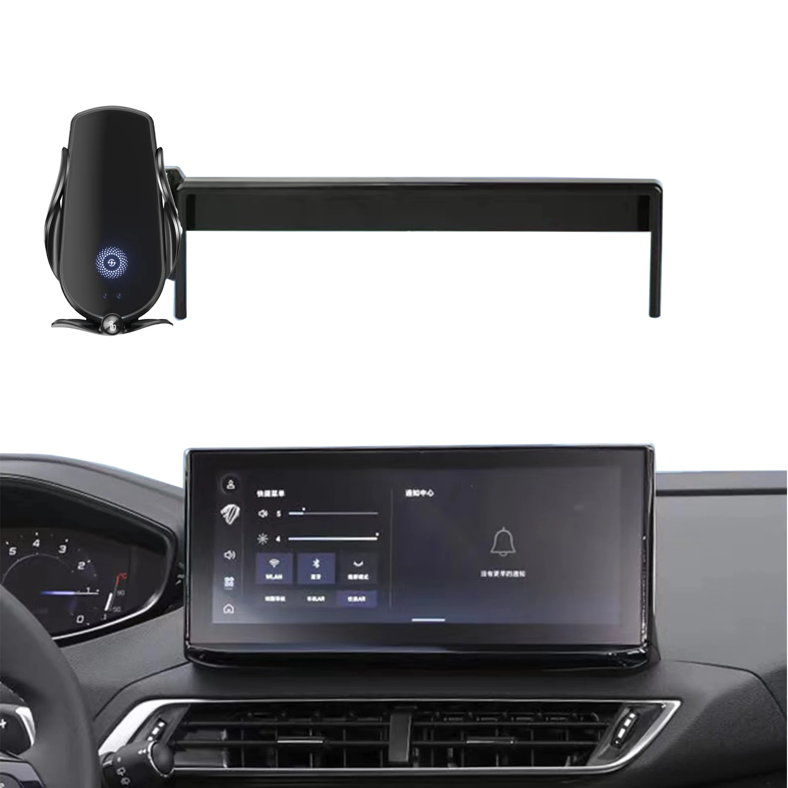 Car Phone Holder for Peugeot 4008 5008 Screen Navigation Bracket Magnetic New Energy Wireless Charging Rack