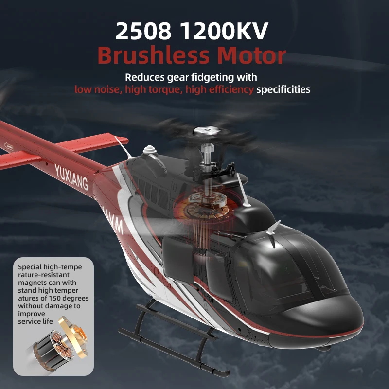 Yuxiang F08 Bell 206 Helikopter zdalnie sterowany F07 Wersja z przepływem światła Symulacja pojedynczego wirnika Stabilny Łatwy w obsłudze Długi Enduran