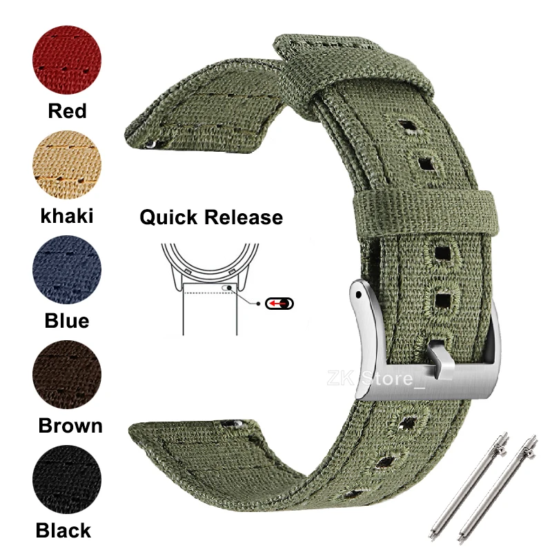 Nylon Watch Band 18mm 20mm 22mm Army Woven Elastic Strap for Seiko Quick Release Wristband Military Men\'s Sport Watch Band