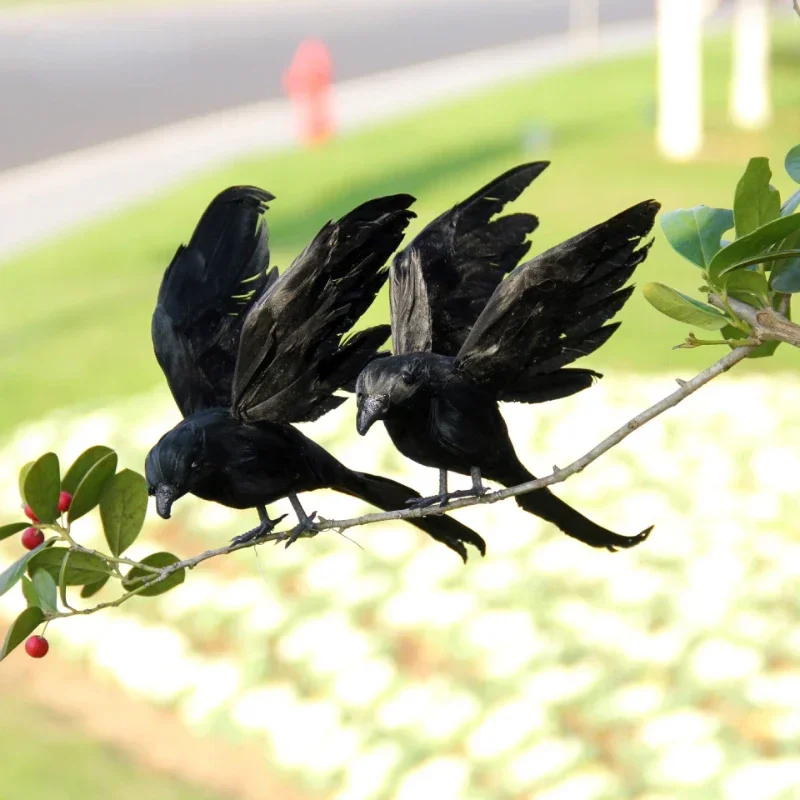 Gagak Hitam Simulasi Halloween Burung Bulu Buatan Dapat Dilepas Gagak Gagak Prop Horor Menakutkan Dekorasi Taman Perlengkapan Pesta