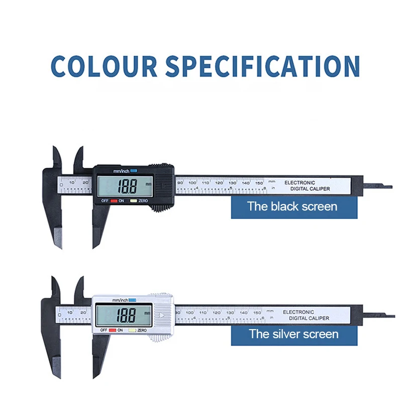 Digital Vernier Caliper 150mm 6\'inch LCD Display Pachometer Gauge Micrometer Carbon Fiber Calibrator Carpentry Measuring Tools