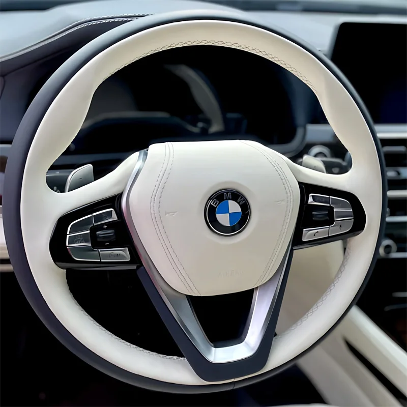 

For BMW 740li I4 G01 G02 G05 G06 G07 G11 G12 G20 G26 G29 G30 G31 G32 F44 2015-2024 Braid Car Steering Wheel Cover Accessory