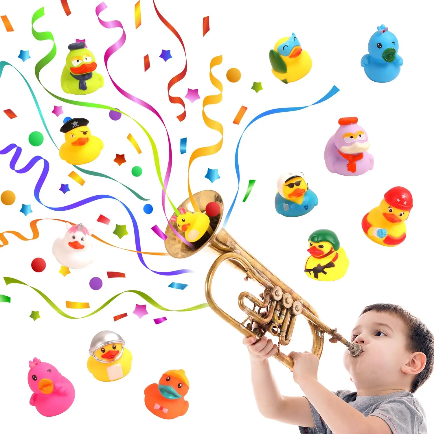 100 Stück Gummienten, zufälliges Sortiment, Jeep-Enten in großen Mengen, Mini-Gummi-Enten für Spielzeug, Pool-Spielzeug, Geburtstagsgeschenke, Partygeschenke