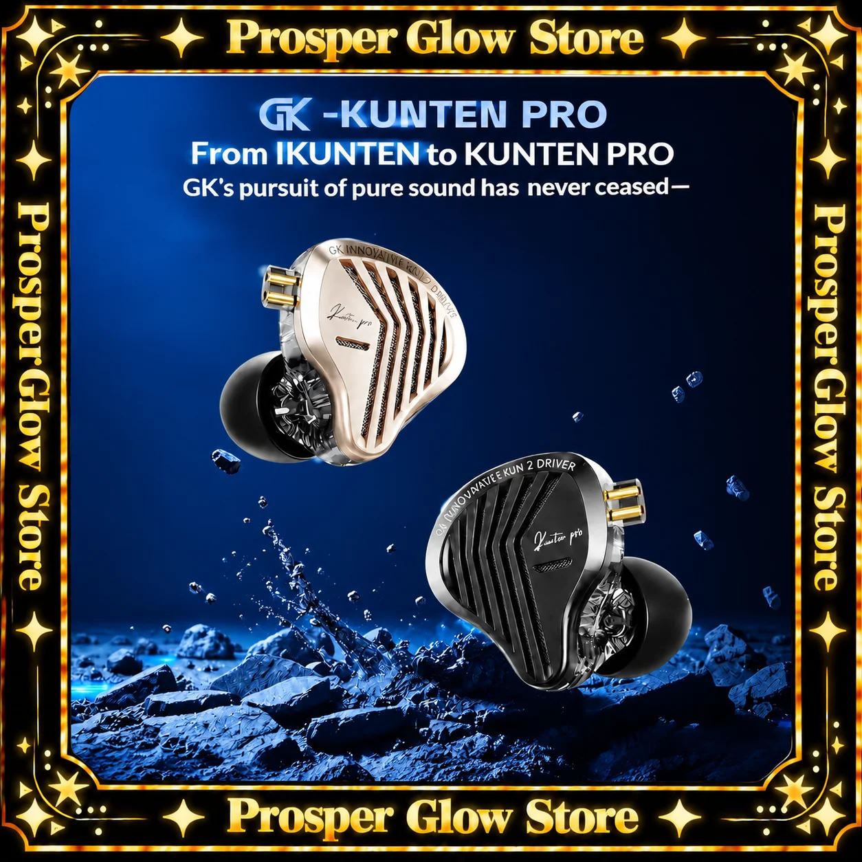 Audiophile Headphone Wired - Écouteurs intra-auriculaires HiFi GK KUNTEN PRO