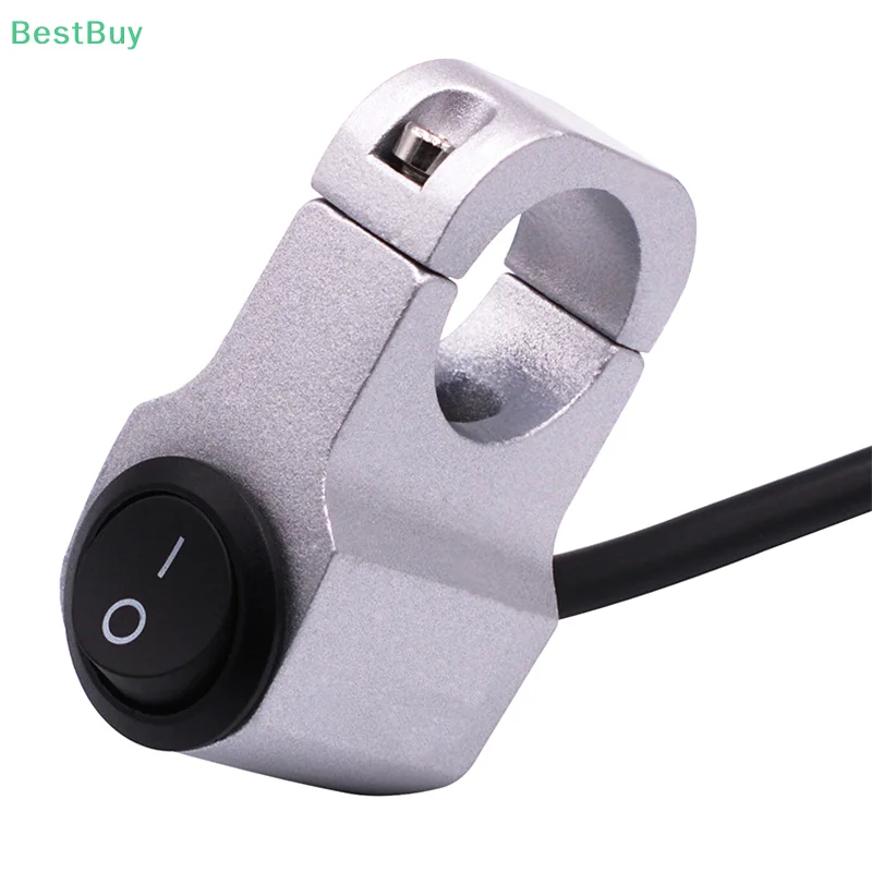 

HotMotorcycle Handlebar Headlight ON/OFF Switch Scooter ATV Aluminum Alloy 2-Wire Black Light Waterproof Switchs 12V