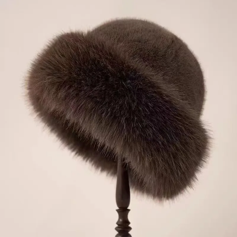 

Mongolian hat autumn and winter thickened plush imitation mink warm ear protection versatile fashion